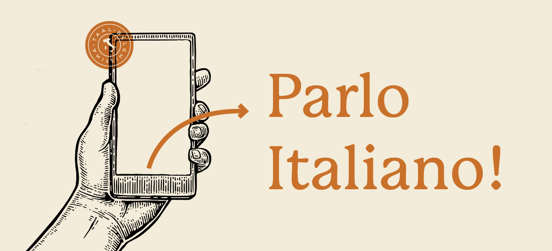 Smartphone met Italiaanse taal